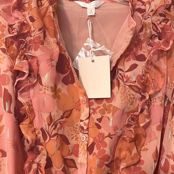 NWT Lauren Conrad Floral Print Ruffle Mini Dress. - Picture 6 of 16